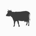 Cow silhouette. Cattle icon. Beef symbol. Vector illustration